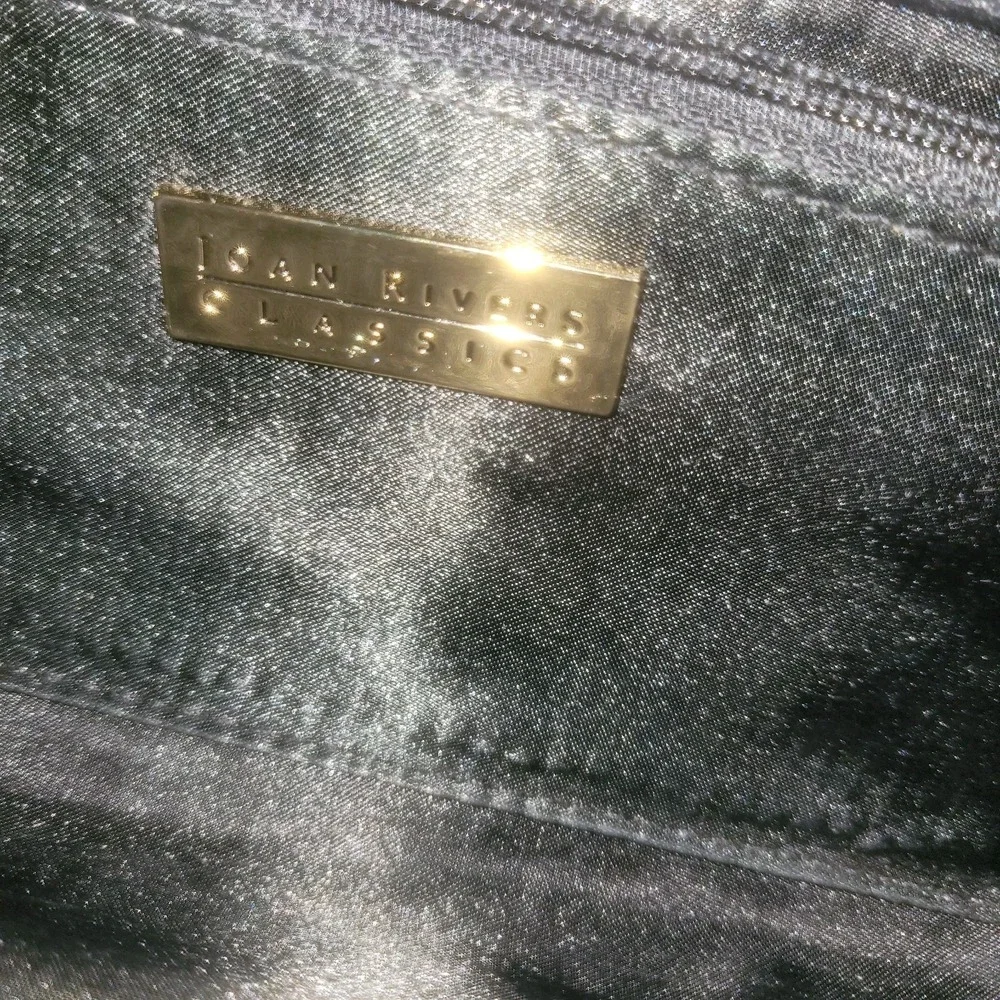 Vintage Joan Rivers Classic‎ Collection Black Faceted Gem Tile Clutch Purse QVC